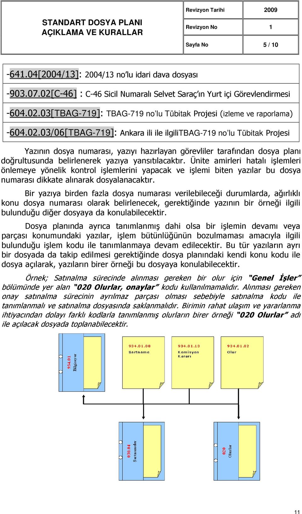 Ünite amirleri hatalı işlemleri önlemeye yönelik kontrol işlemlerini yapacak ve işlemi biten yazılar bu dosya numarası dikkate alınarak dosyalanacaktır.