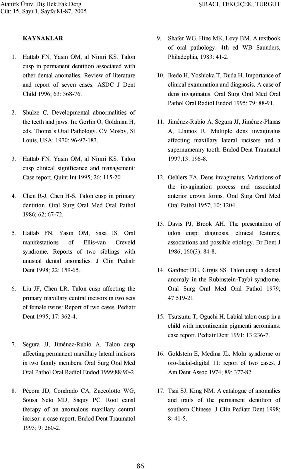 Talon cusp clinical significance and management: Case report. Quint Int 1995; 26: 115-20 4. Chen R-J, Chen H-S. Talon cusp in primary dentition. Oral Surg Oral Med Oral Pathol 1986; 62: 67-72. 5.