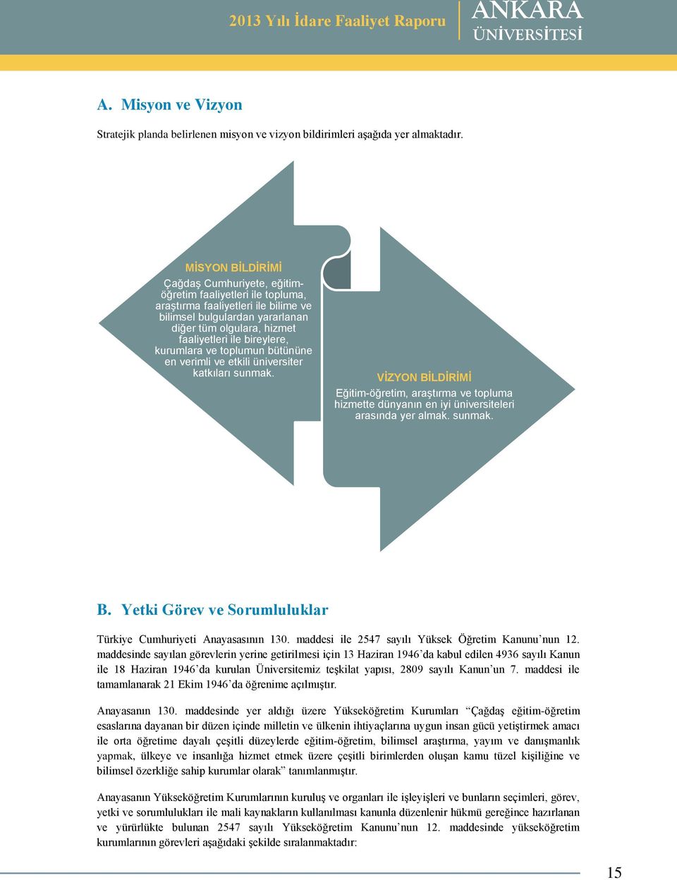 bireylere, kurumlara ve toplumun bütününe en verimli ve etkili üniversiter katkıları sunmak.