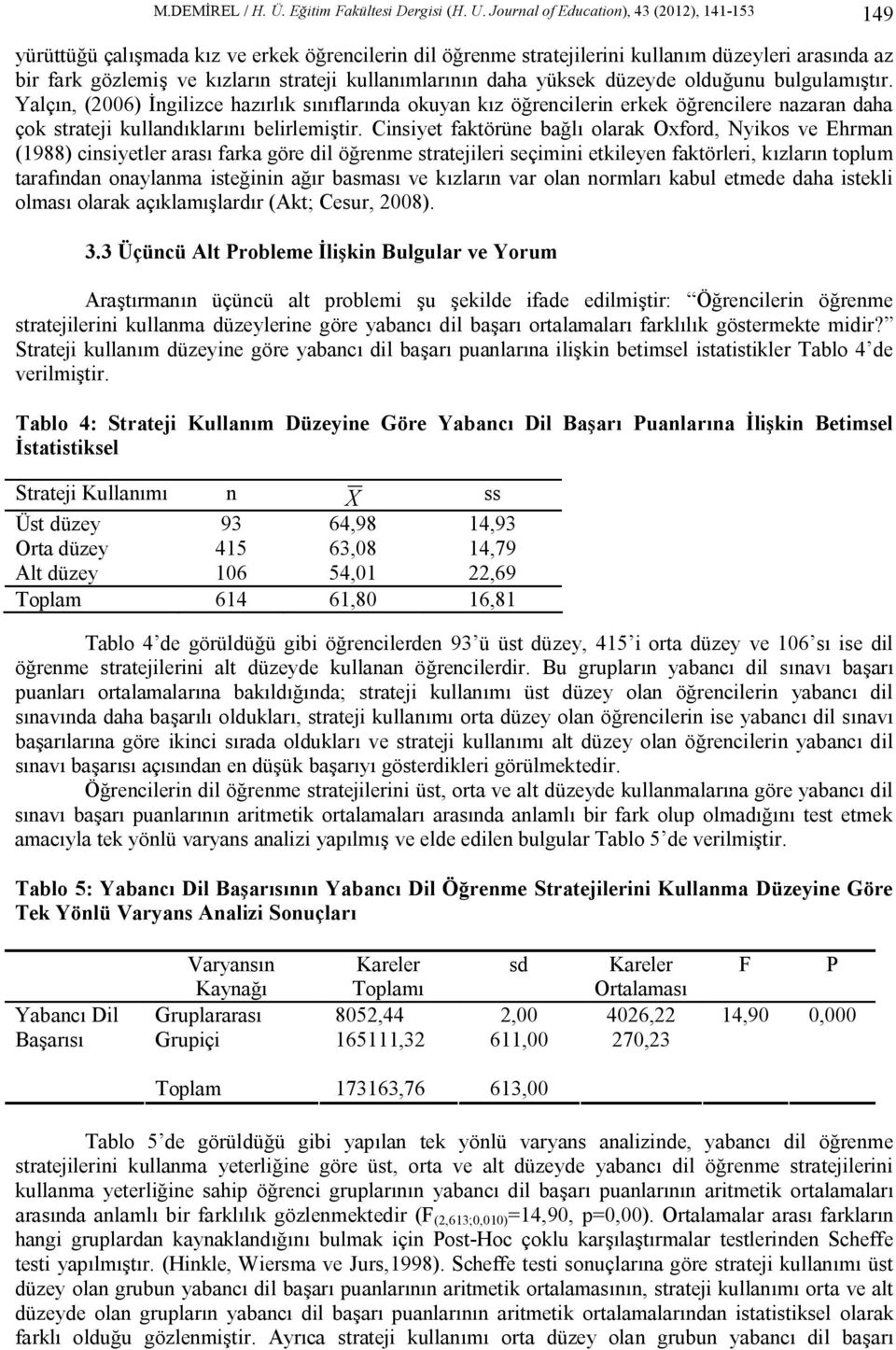 kullanımlarının daha yüksek düzeyde olduğunu bulgulamıştır.