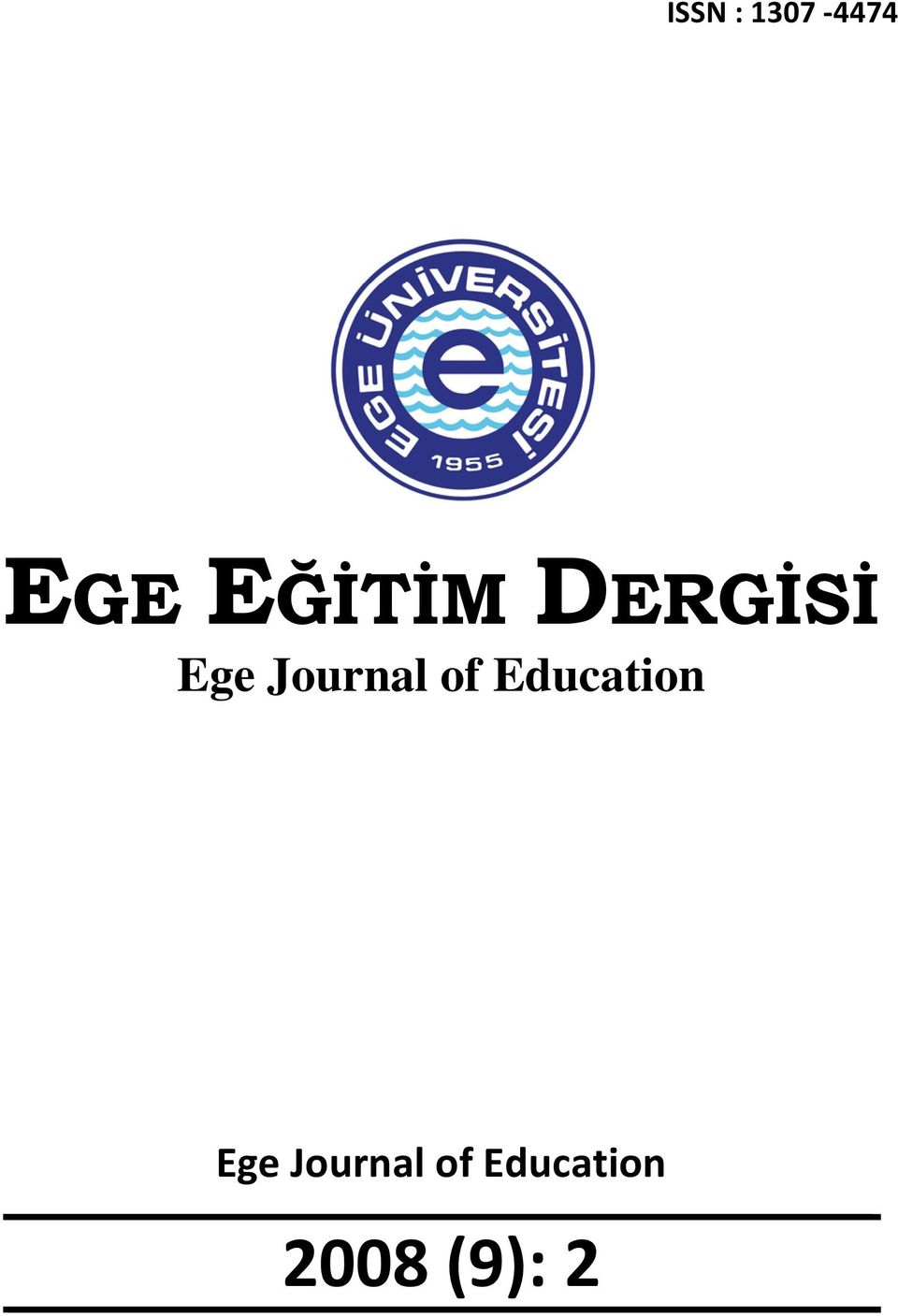 Journal of Education Ege