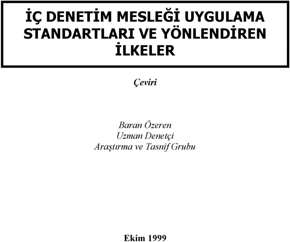 İLKELER Çeviri Baran Özeren Uzman