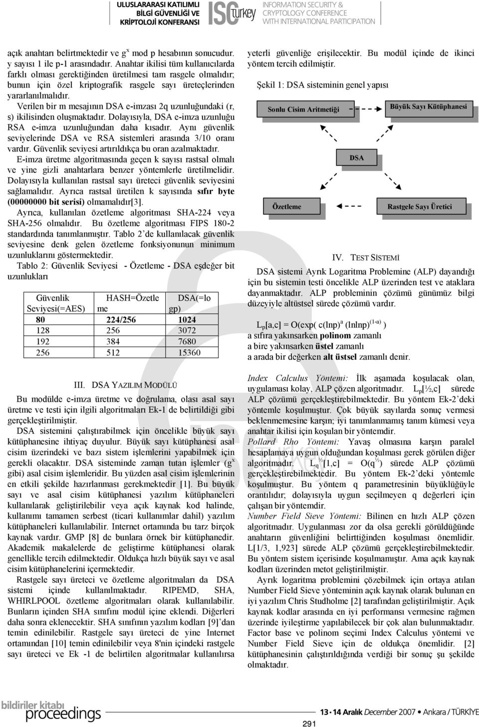 Verilen bir m mesajının DSA e-imzası 2q uzunluğundaki (r, s) ikilisinden oluşmaktadır. Dolayısıyla, DSA e-imza uzunluğu RSA e-imza uzunluğundan daha kısadır.