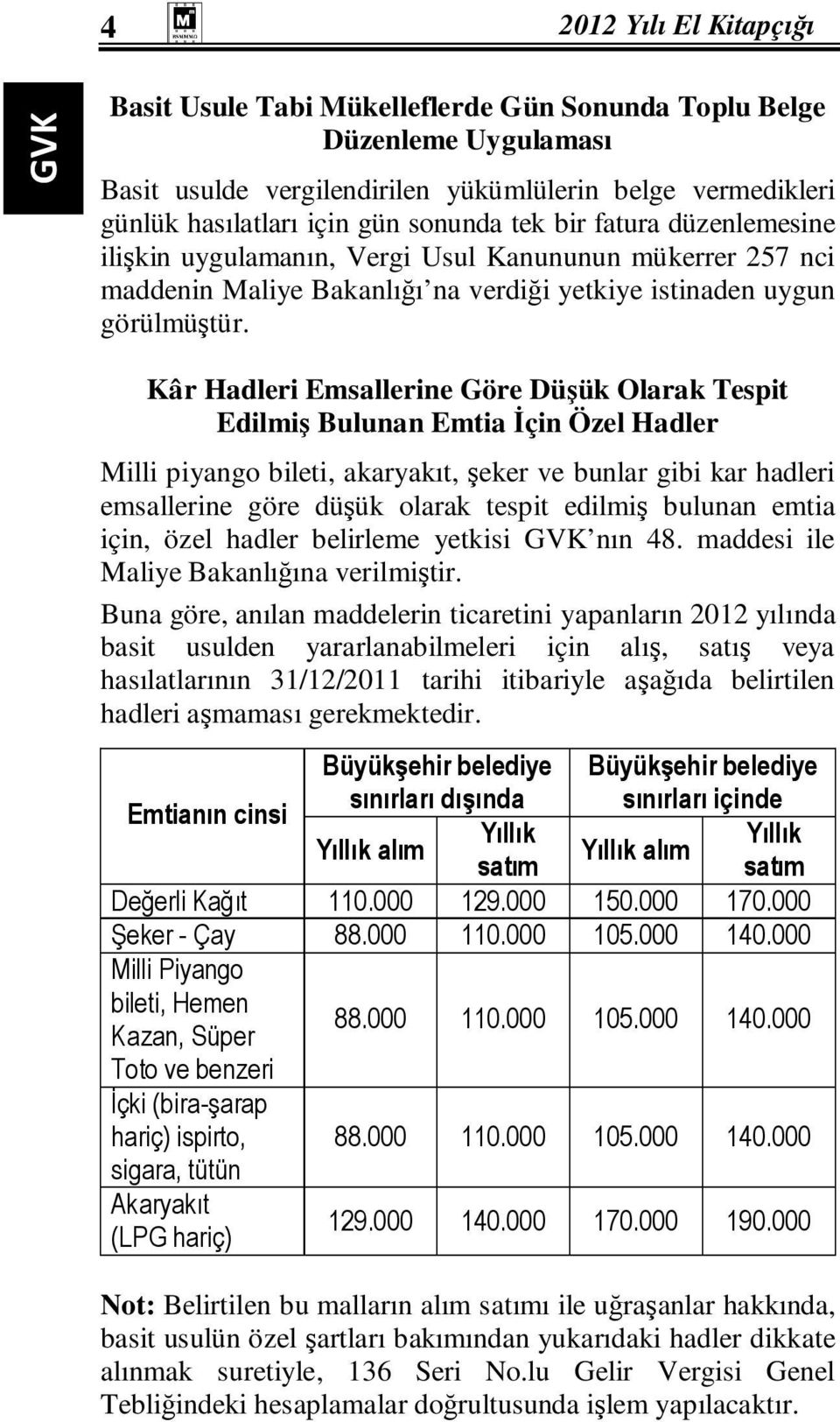 Kâr Hadleri Emsallerine Göre Düşük Olarak Tespit Edilmiş Bulunan Emtia Đçin Özel Hadler Milli piyango bileti, akaryakıt, şeker ve bunlar gibi kar hadleri emsallerine göre düşük olarak tespit edilmiş