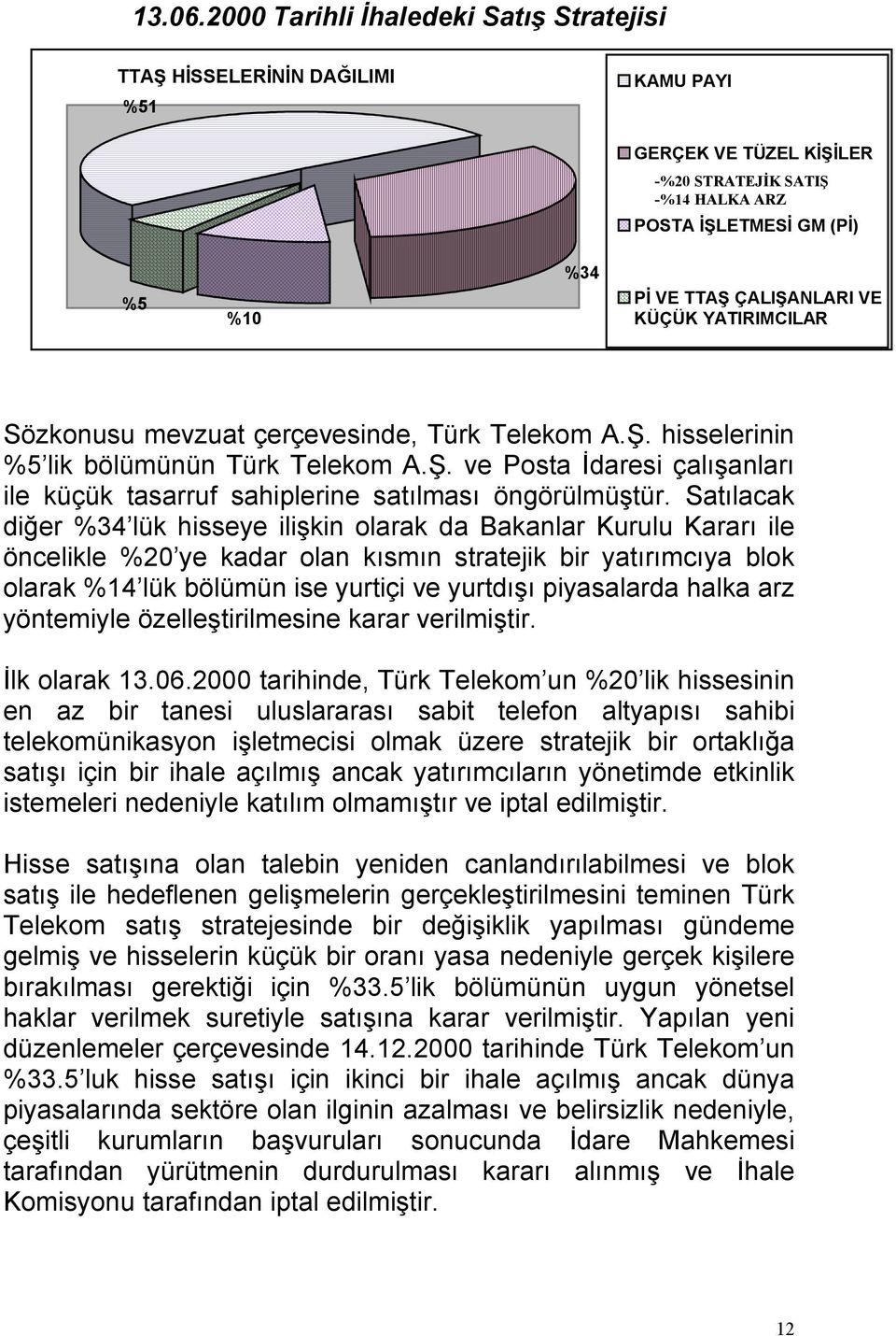 YATIRIMCILAR Sözkonusu mevzuat çerçevesinde, Türk Telekom A.Ş. hisselerinin %5 lik bölümünün Türk Telekom A.Ş. ve Posta İdaresi çalışanları ile küçük tasarruf sahiplerine satılması öngörülmüştür.