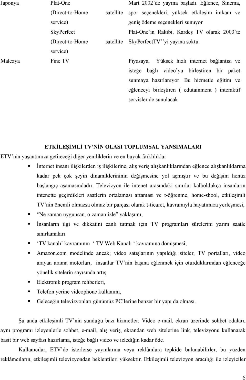 Kardeş TV olarak 2003 te SkyPerfectTV yi yayına soktu. service) Malezya Fine TV Piyasaya, Yüksek hızlı internet bağlantısı ve isteğe bağlı video yu birleştiren bir paket sunmaya hazırlanıyor.