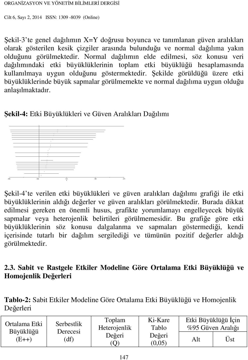 Şekilde görüldüğü üzere etki büyüklüklerinde büyük sapmalar görülmemekte ve normal dağılıma uygun olduğu anlaşılmaktadır.