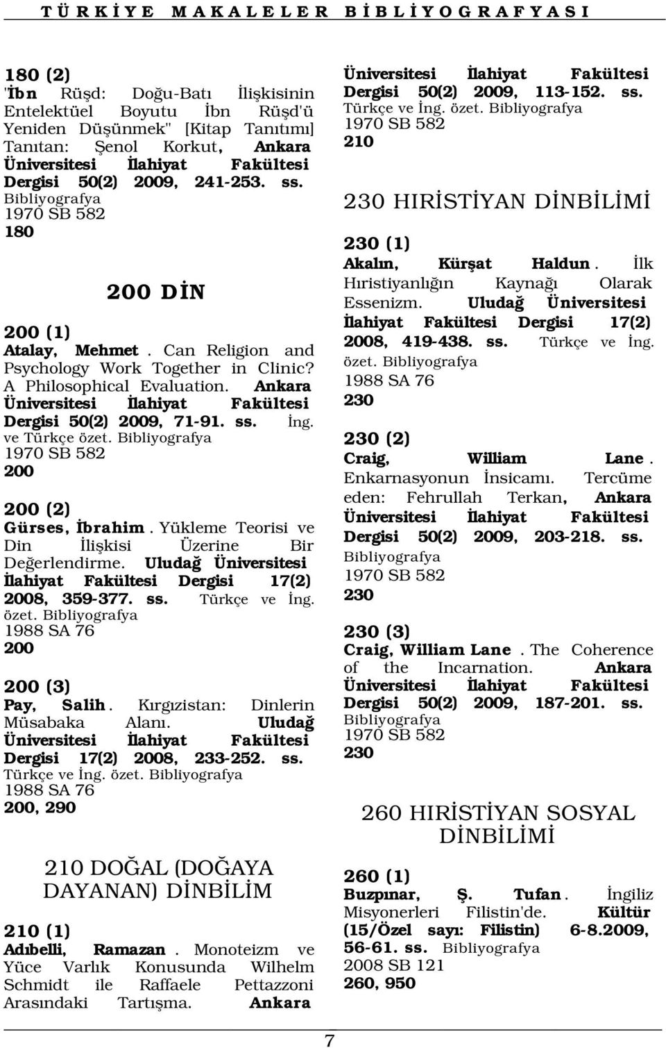 Can Religion and Psychology Work Together in Clinic? A Philosophical Evaluation. Ankara Üniversitesi lahiyat Fakültesi Dergisi 50(2) 2009, 71-91. ss. ng. ve Türkçe özet.