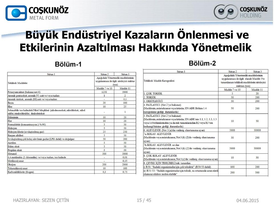 Azaltılması Hakkında Yönetmelik