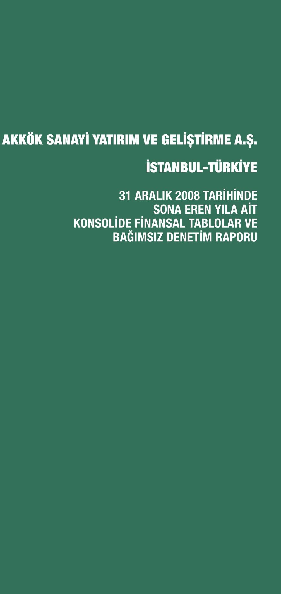 Yıla Ait Konsolide Finansal