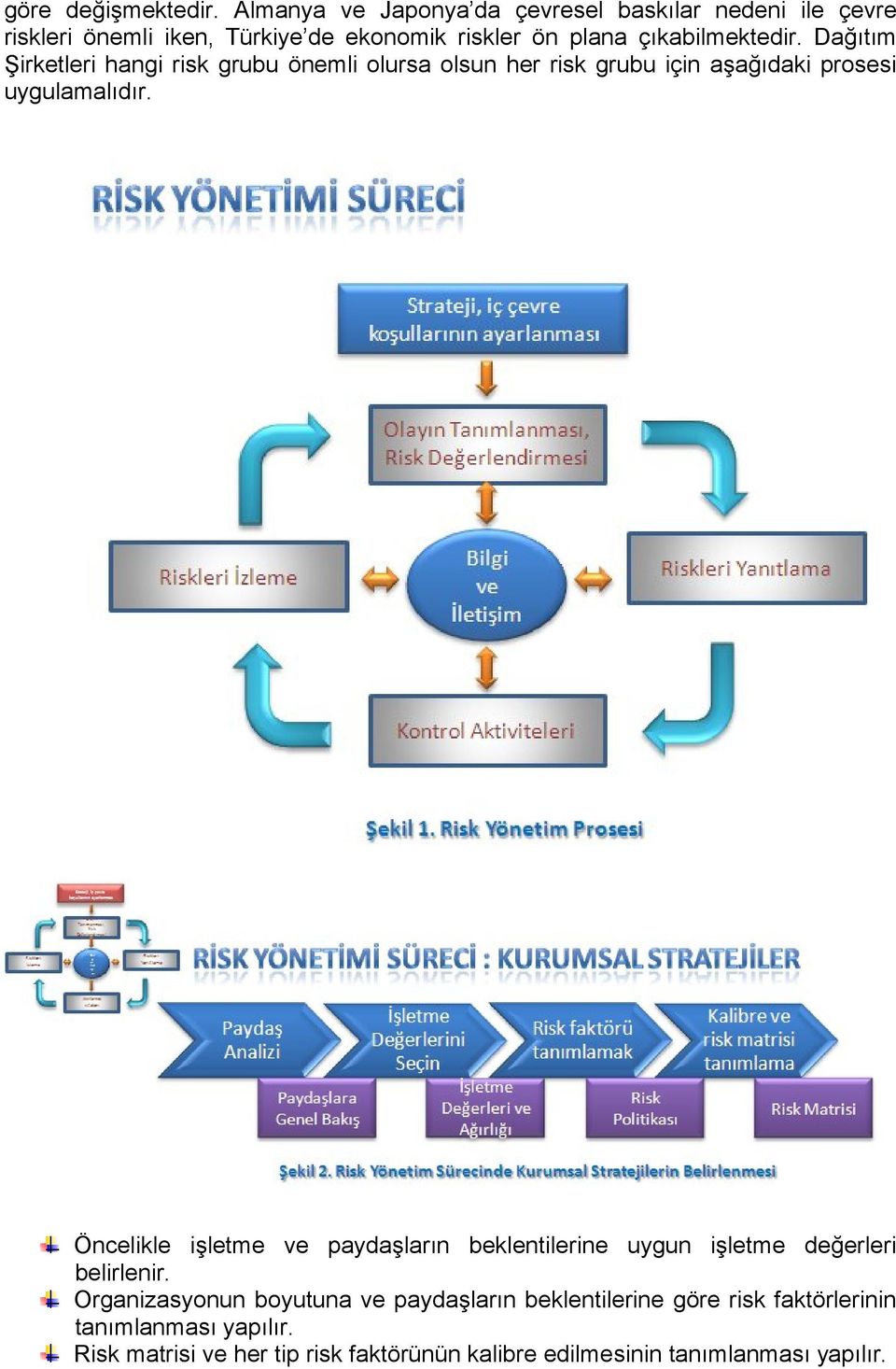 Dağıtım Şirketleri hangi risk grubu önemli olursa olsun her risk grubu için aşağıdaki prosesi uygulamalıdır.