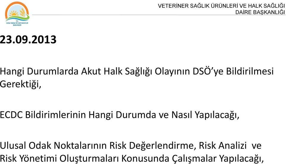 ECDC Bildirimlerinin Hangi Durumda ve Nasıl Yapılacağı, Ulusal Odak Noktalarının