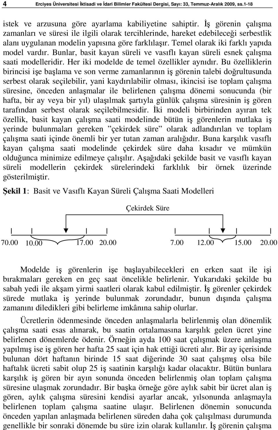 Bunlar, basit kayan süreli ve vasıflı kayan süreli esnek çalışma saati modelleridir. Her iki modelde de temel özellikler aynıdır.