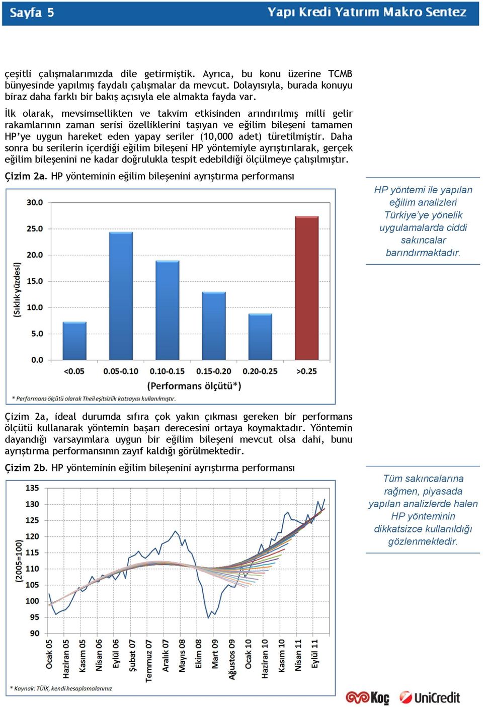 İlk olarak, mevsimsellikten ve takvim etkisinden arındırılmış milli gelir rakamlarının zaman serisi özelliklerini taşıyan ve eğilim bileşeni tamamen HP ye uygun hareket eden yapay seriler (10,000