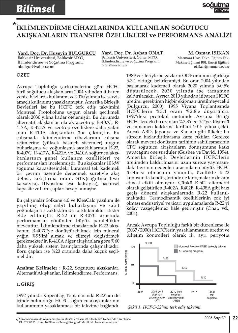 Ayhan ONAT Balıkesir Üniversitesi, Gönen MYO, İklimlendirme ve Soğutma Programı, onat@ksu.edu.