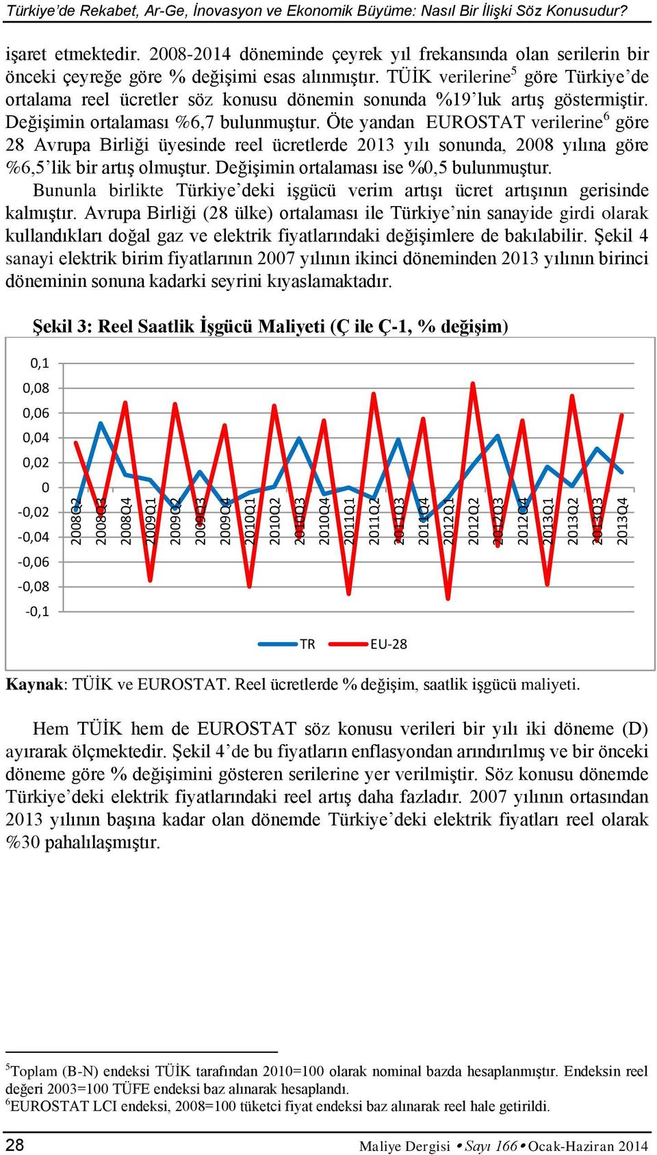 TÜİK verlerne 5 göre Türkye de ortalama reel ücretler söz konusu dönemn sonunda %19 luk artış göstermştr. Değşmn ortalaması %6,7 bulunmuştur.