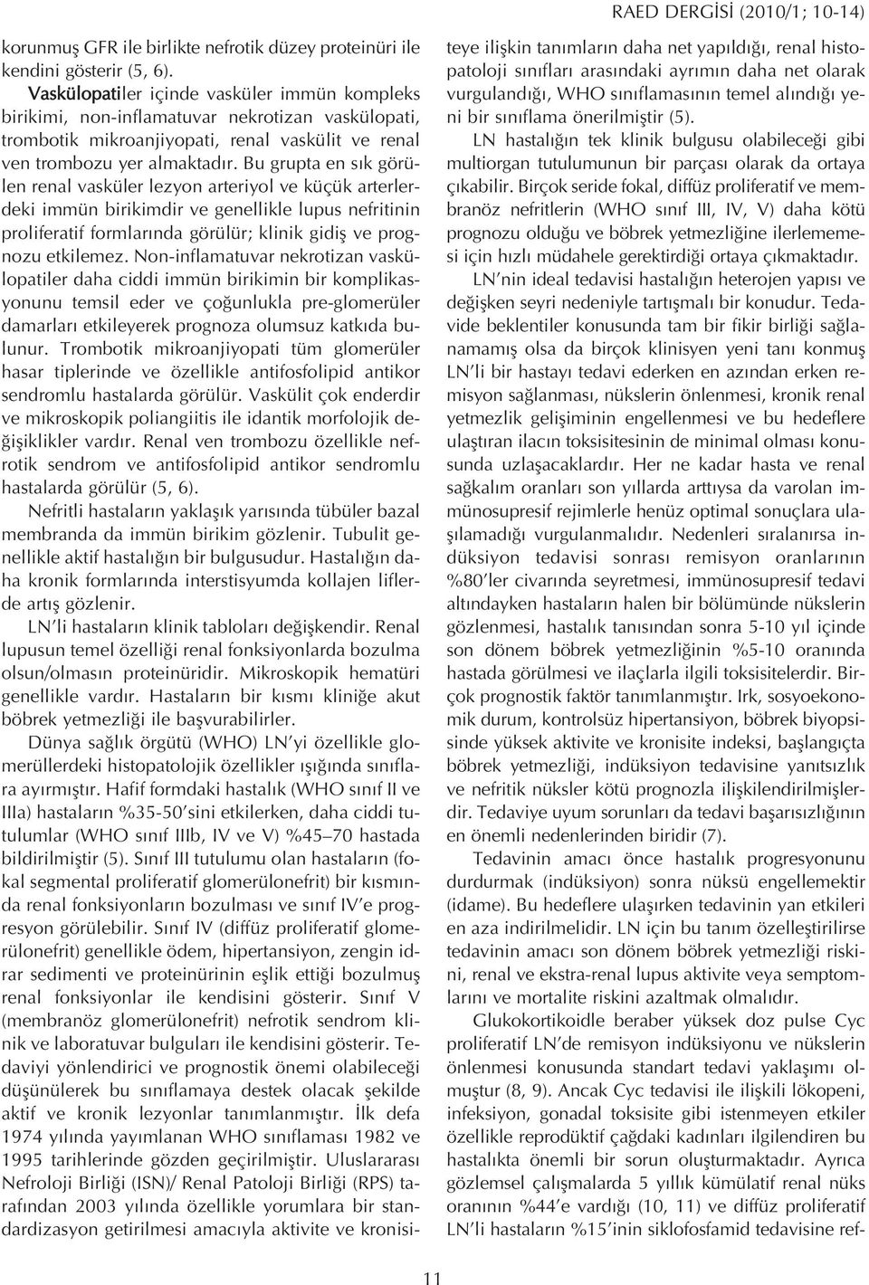 Bu grupta en s k görülen renal vasküler lezyon arteriyol ve küçük arterlerdeki immün birikimdir ve genellikle lupus nefritinin proliferatif formlar nda görülür; klinik gidifl ve prognozu etkilemez.