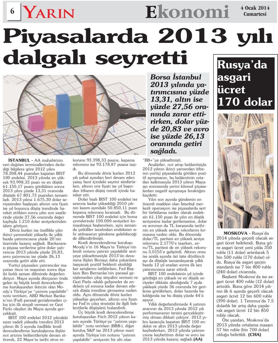 2013 y l na 1.675,30 dolar seviyesinden bafllayan alt n n ons fiyat ise y l boyunca düflüfl trendinde hareket ettikten sonra y l n son saatlerinde yüzde 27,56 oran nda de er kayb yla 1.