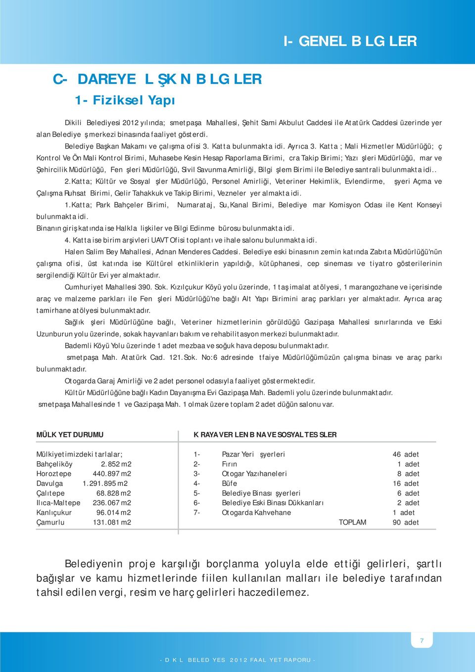 Katta ; Mali Hizmetler Müdürlüğü; İç Kontrol Ve Ön Mali Kontrol Birimi, Muhasebe Kesin Hesap Raporlama Birimi, İcra Takip Birimi; Yazı İşleri Müdürlüğü, İmar ve Şehircilik Müdürlüğü, Fen İşleri