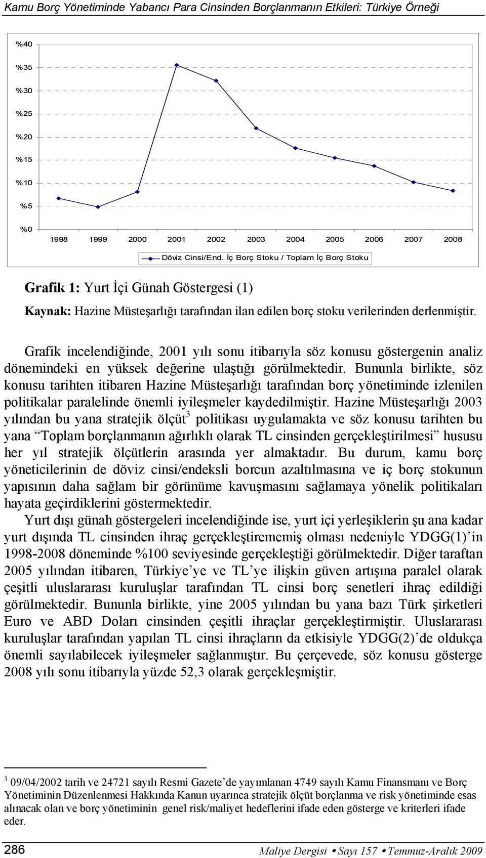 Grafik incelendiğinde, 2001 yılı sonu itibarıyla söz konusu göstergenin analiz dönemindeki en yüksek değerine ulaştığı görülmektedir.