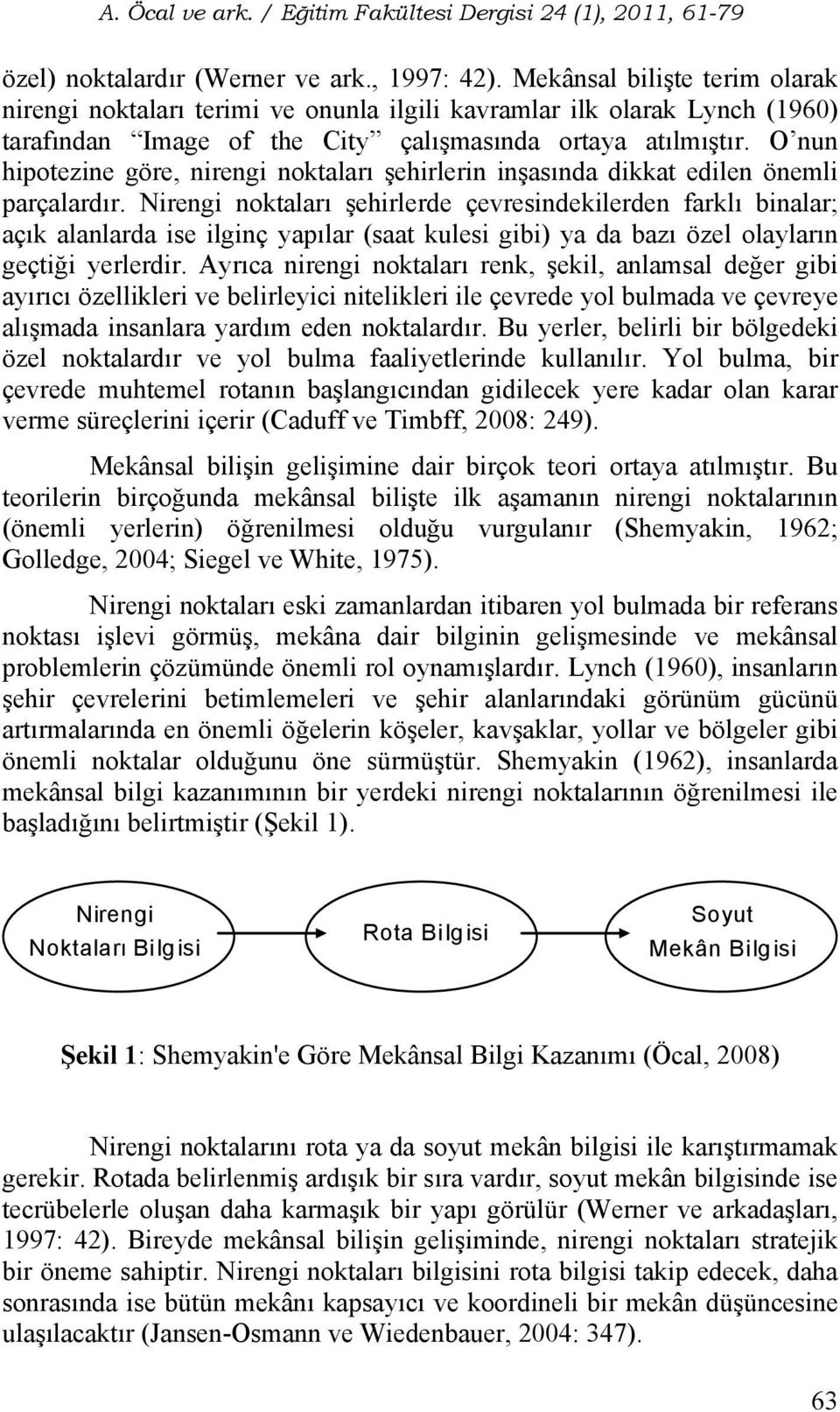 O nun hipotezine göre, nirengi noktaları şehirlerin inşasında dikkat edilen önemli parçalardır.