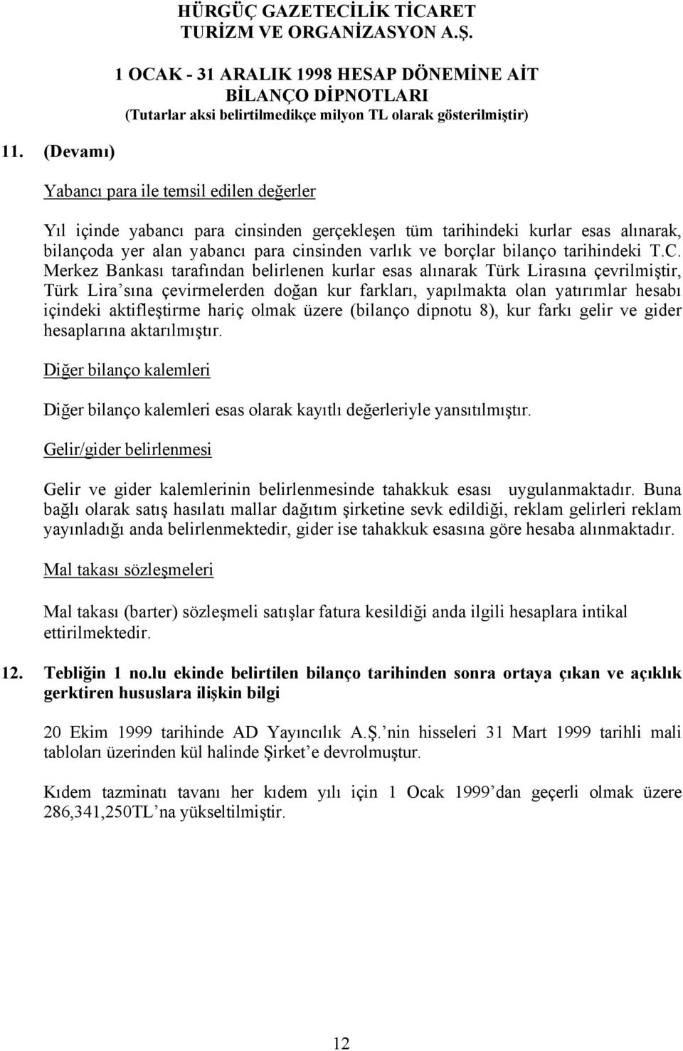 Merkez Bankası tarafından belirlenen kurlar esas alınarak Türk Lirasına çevrilmiştir, Türk Lira sına çevirmelerden doğan kur farkları, yapılmakta olan yatırımlar hesabı içindeki aktifleştirme hariç