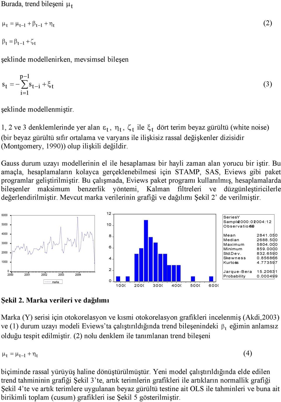 Gauss durum uzayı modellerinin el ile hesaplaması bir hayli zaman alan yorucu bir işir. Bu amaüla, hesaplamaların kolayca gerüeklenebilmesi iüin STAMP, SAS, Eviews gibi pake programlar gelişirilmişir.