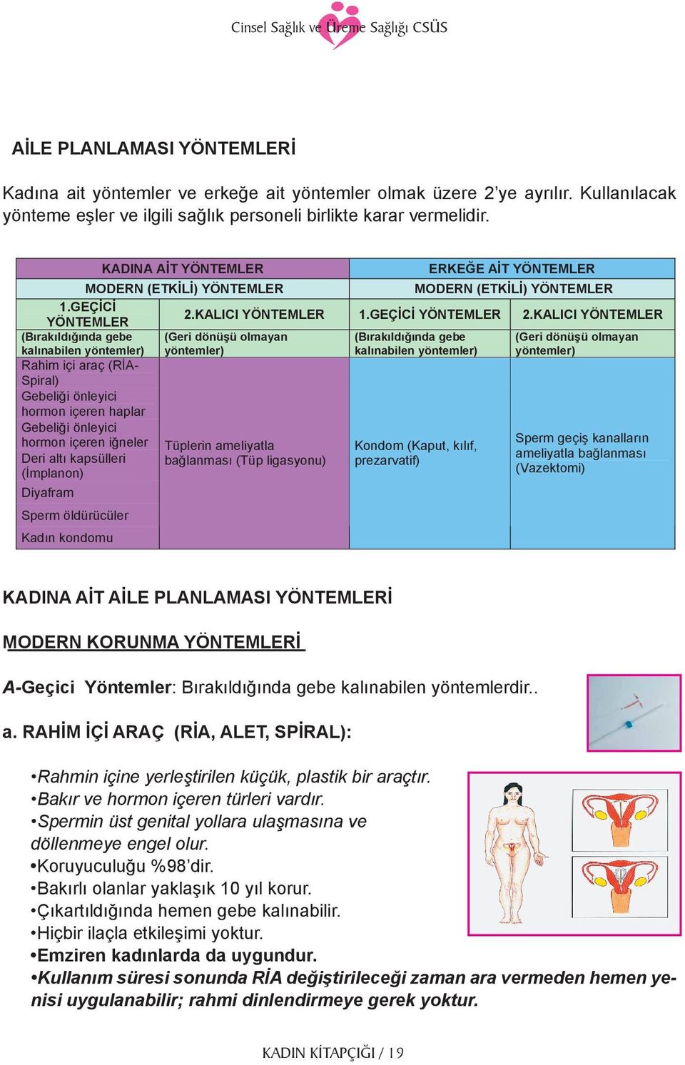 KALICI YÖNTEMLER 1.GEÇ C YÖNTEMLER 2.