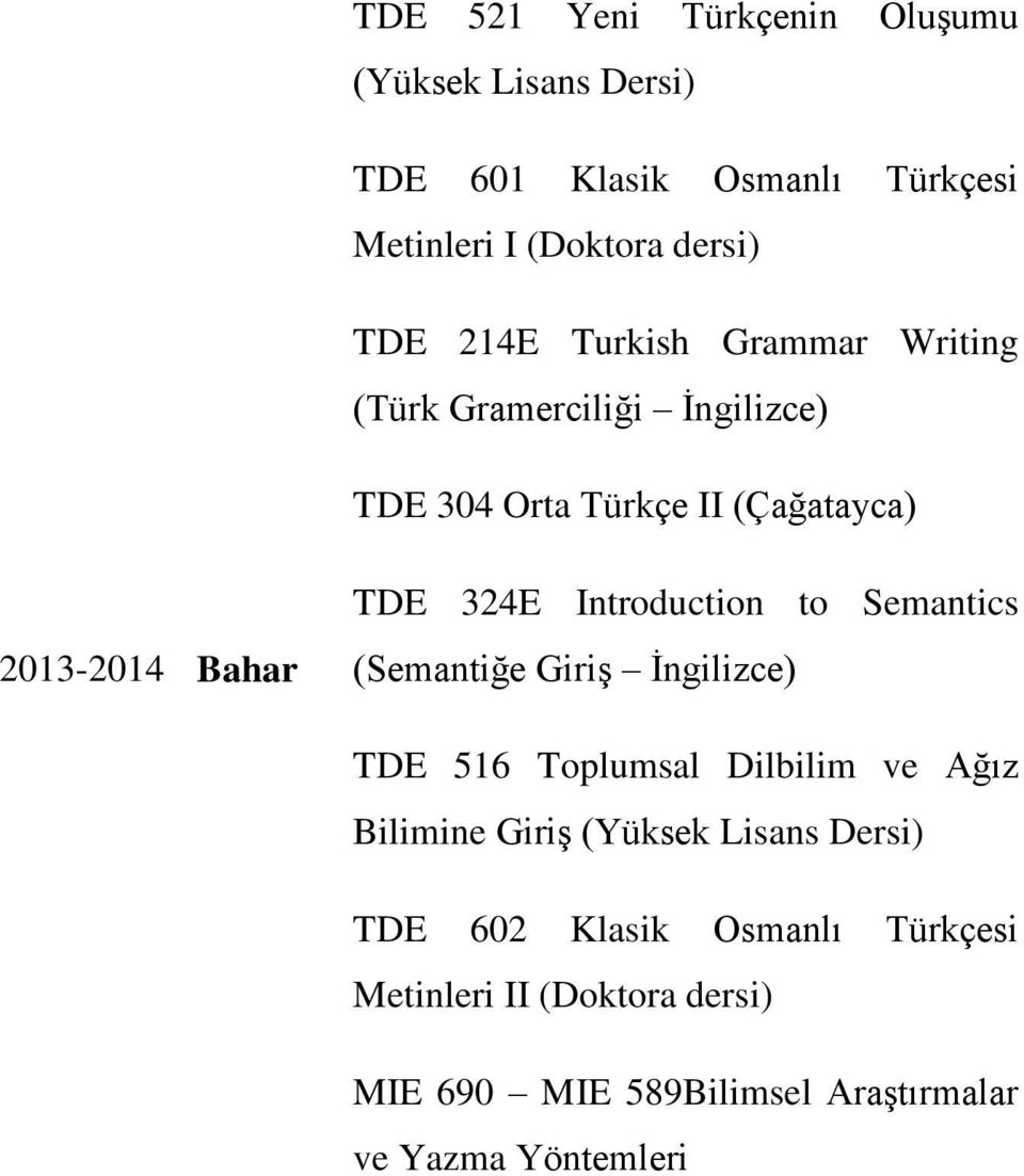 Introduction to Semantics (Semantiğe Giriş İngilizce) TDE 516 Toplumsal Dilbilim ve Ağız Bilimine Giriş (Yüksek Lisans
