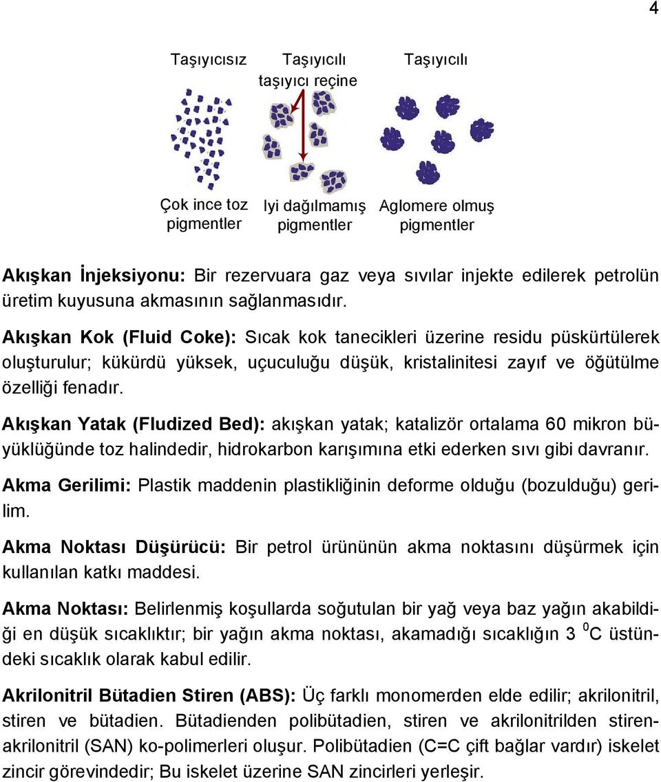 Akışkan Kok (Fluid oke): Sıcak kok tanecikleri üzerine residu püskürtülerek oluşturulur; kükürdü yüksek, uçuculuğu düşük, kristalinitesi zayıf ve öğütülme özelliği fenadır.