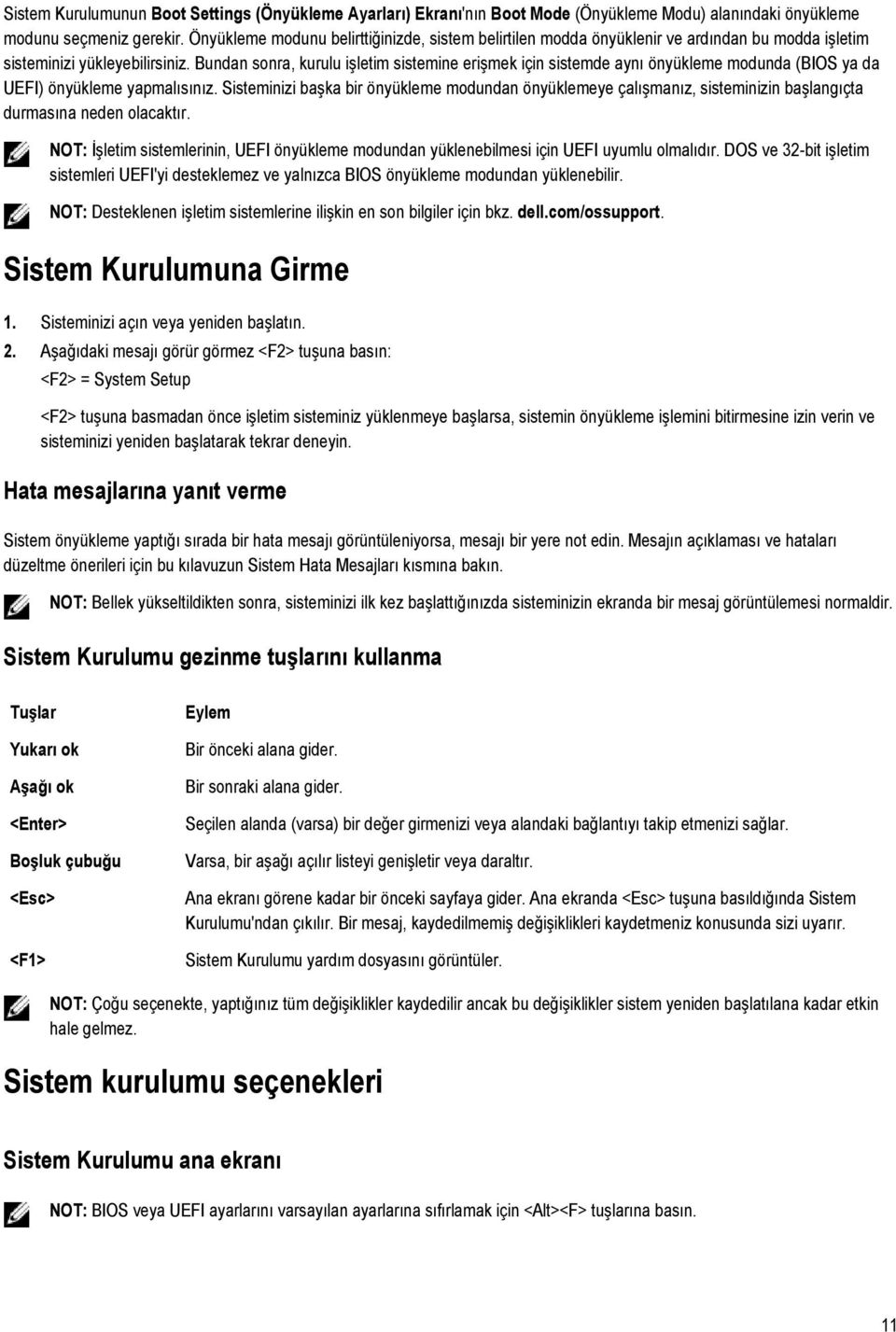 Bundan sonra, kurulu işletim sistemine erişmek için sistemde aynı önyükleme modunda (BIOS ya da UEFI) önyükleme yapmalısınız.