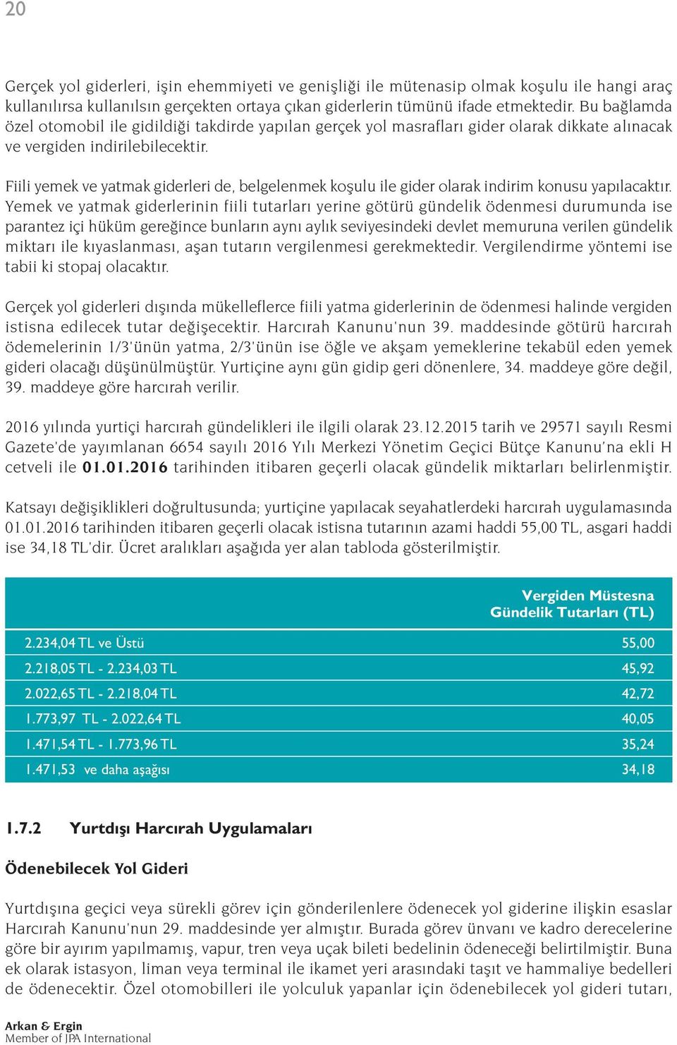 Fiili yemek ve yatmak giderleri de, belgelenmek koflulu ile gider olarak indirim konusu yap lacakt r.