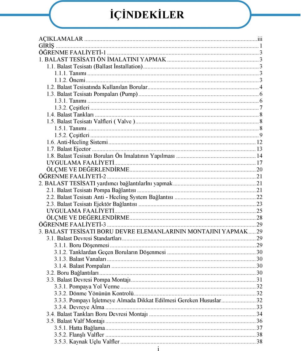 Balast Tesisatı Valfleri ( Valve )...8 1.5.1. Tanımı...8 1.5.2. Çeşitleri...9 1.6. Anti-Heeling Sistemi...12 1.7. Balast Ejector...13 1.8. Balast Tesisatı Boruları Ön İmalatının Yapılması.