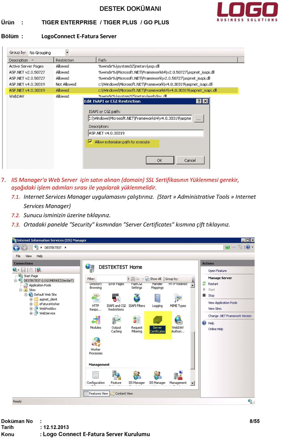 Internet Services Manager uygulamasını çalıştırınız.