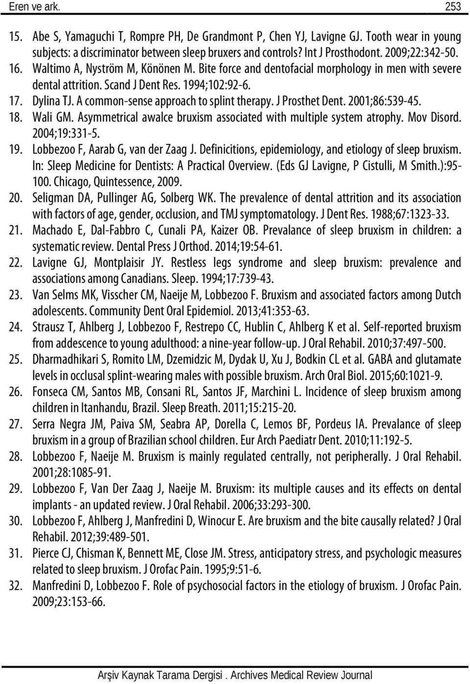 A common sense approach to splint therapy. J Prosthet Dent. 2001;86:539 45. 18. Wali GM. Asymmetrical awalce bruxism associated with multiple system atrophy. Mov Disord. 2004;19:331 5. 19.