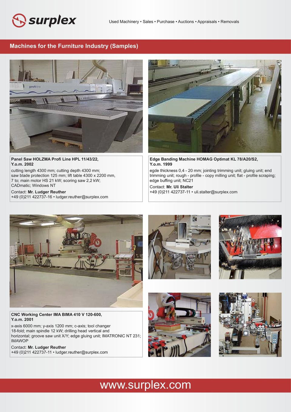 les) Panel Saw HOLZMA Profi Line HPL 11/43/22, Y.o.m.