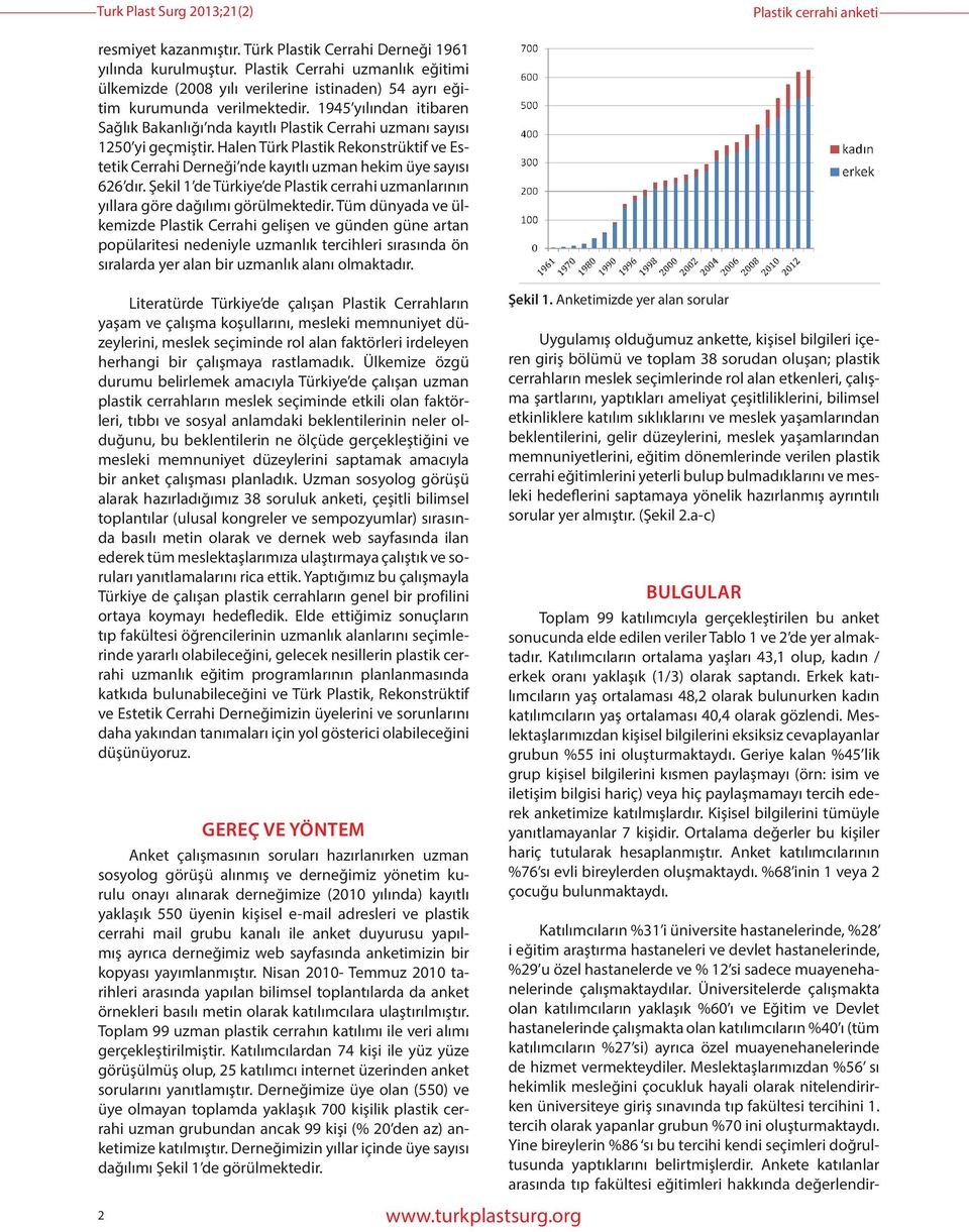 Üniversitelerde çalışmakta olan katılımcıların yaklaşık %60 ı ve Eğitim ve Devlet hastanelerinde çalışmakta olan katılımcıların %40 ı (tüm katılımcıların %27 si) ayrıca özel muayenehanelerinde de