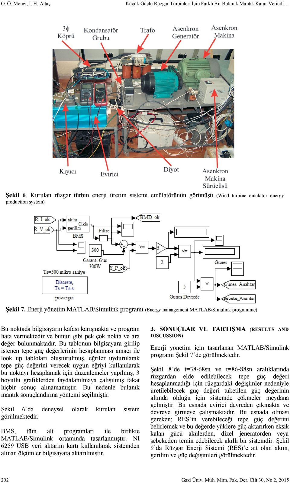 Enerji yönetim MATLAB/Simulink programı (Energy management MATLAB/Simulink programme) Bu noktada bilgisayarın kafası karışmakta ve program hata vermektedir ve bunun gibi pek çok nokta ve ara değer