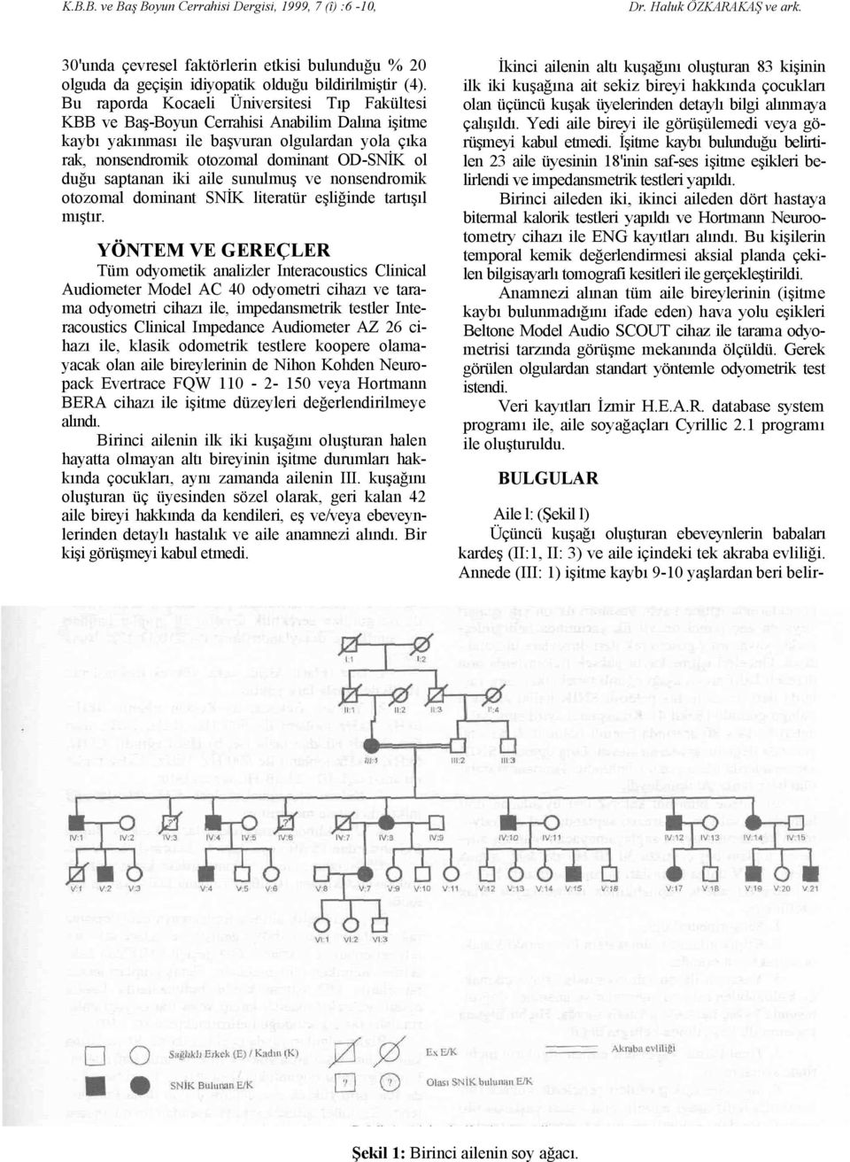 saptanan iki aile sunulmuş ve nonsendromik otozomal dominant SNİK literatür eşliğinde tartışıl mıştır.