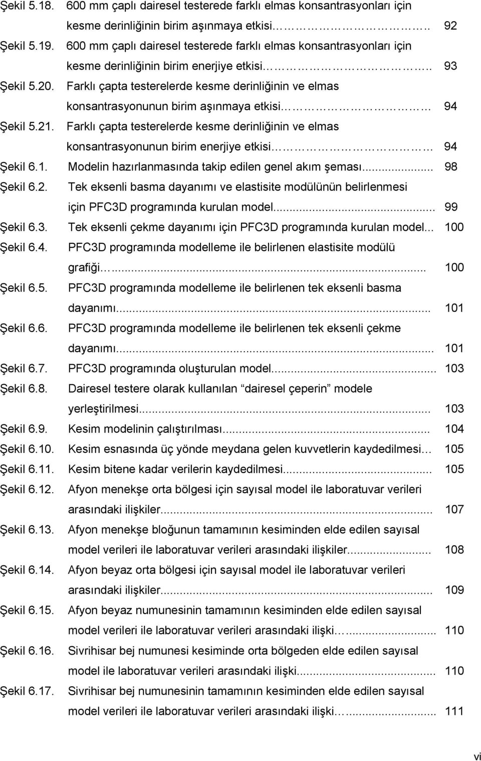 Farklı çapta testerelerde kesme derinliğinin ve elmas konsantrasyonunun birim aşınmaya etkisi 94 Şekil 5.21.