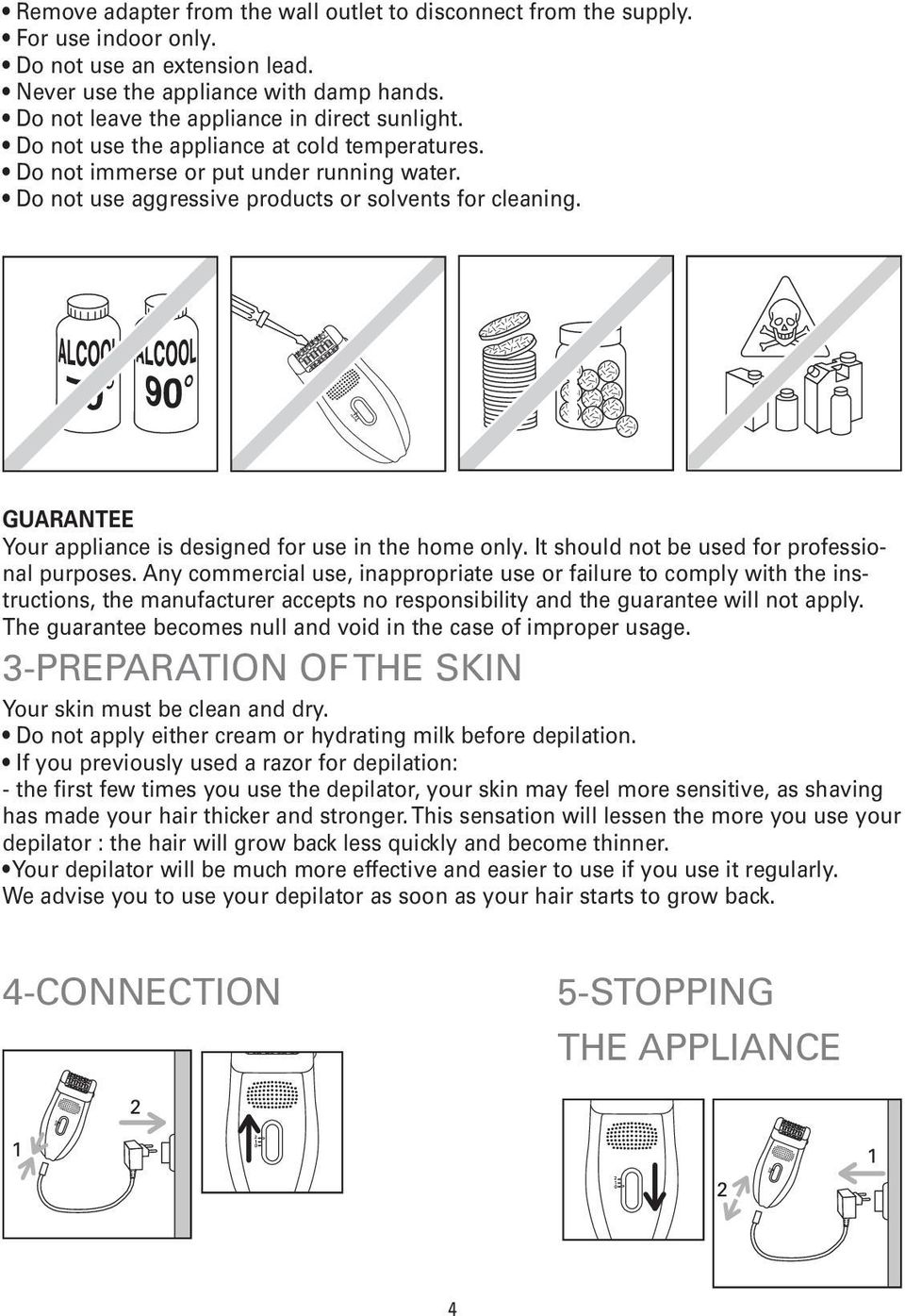 GUARANTEE Your appliance is designed for use in the home only. It should not be used for professional purposes.