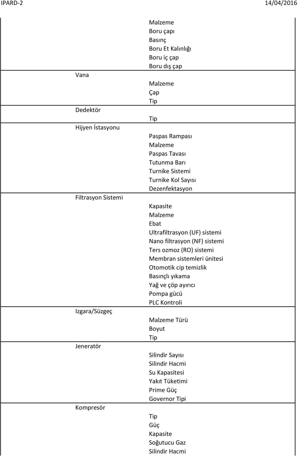 (UF) sistemi Nano filtrasyon (NF) sistemi Ters ozmoz (RO) sistemi Membran sistemleri ünitesi Otomotik cip temizlik Basınçlı yıkama