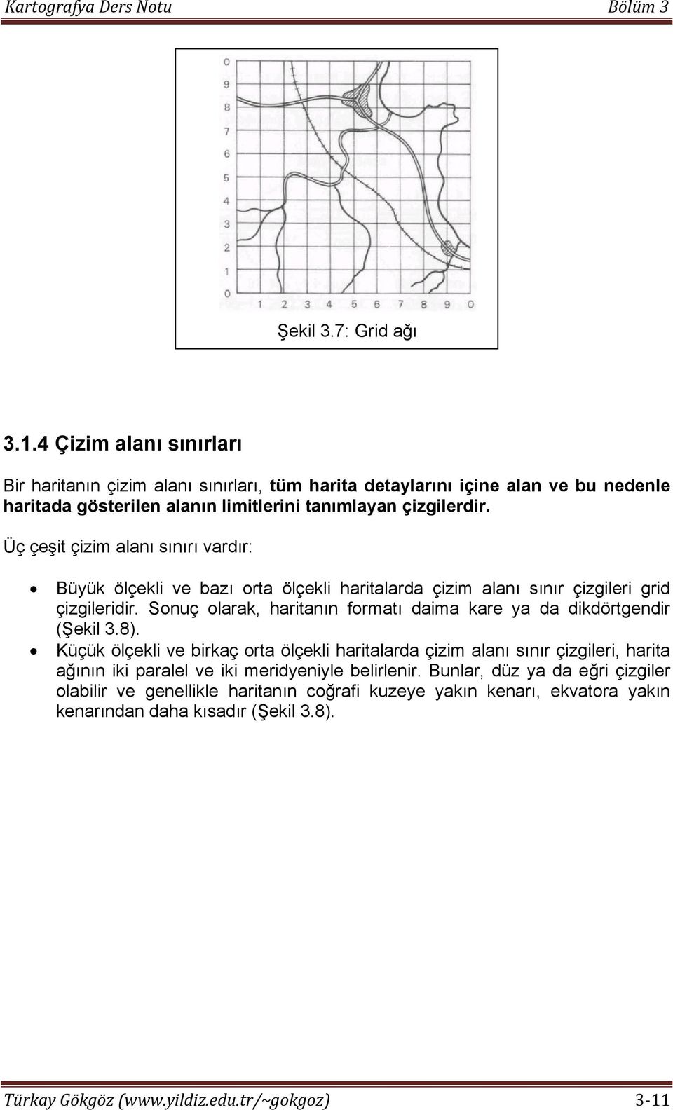 Üç çeşit çizim alanı sınırı vardır: Büyük ölçekli ve bazı orta ölçekli haritalarda çizim alanı sınır çizgileri grid çizgileridir.