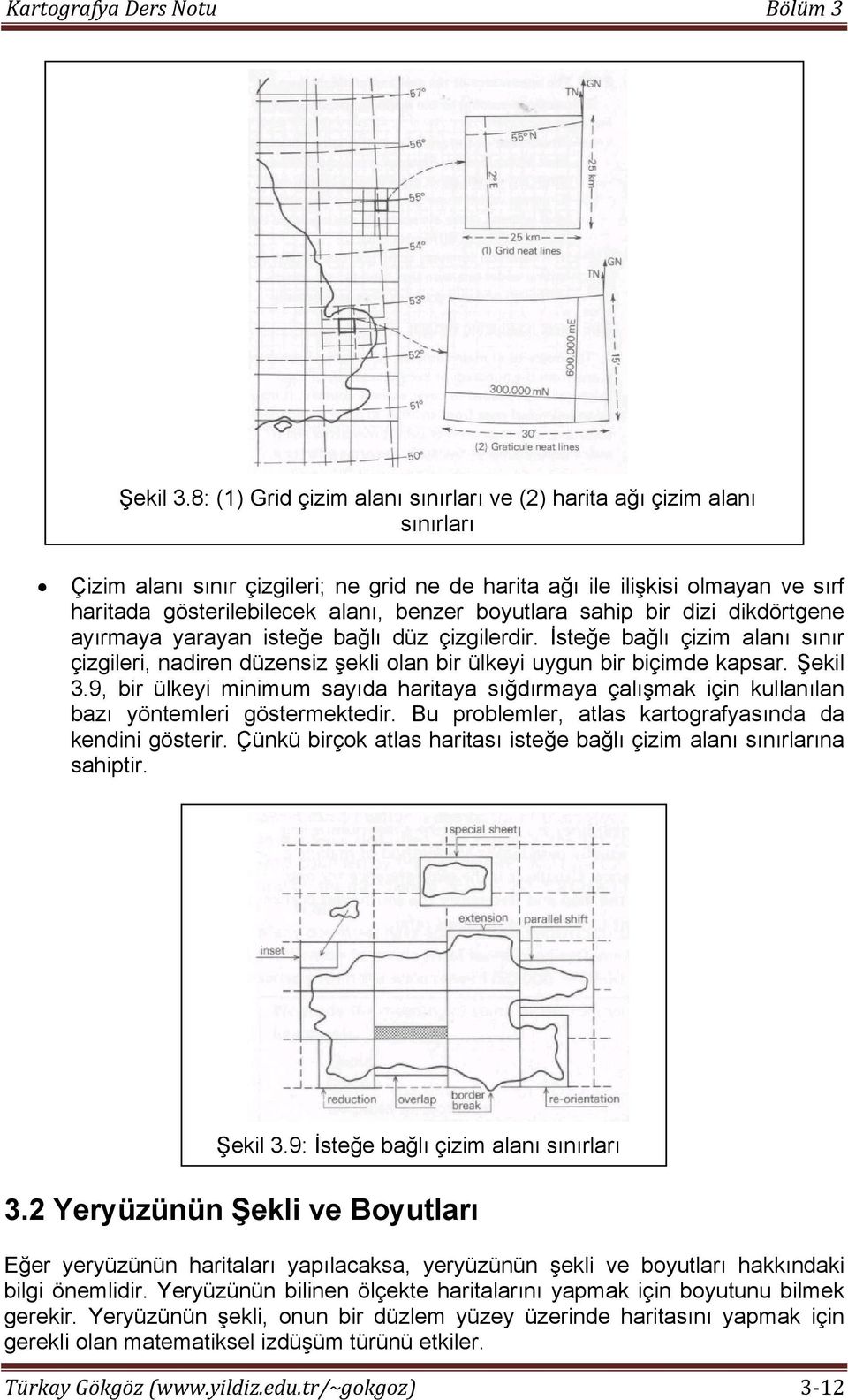 boyutlara sahip bir dizi dikdörtgene ayırmaya yarayan isteğe bağlı düz çizgilerdir. İsteğe bağlı çizim alanı sınır çizgileri, nadiren düzensiz şekli olan bir ülkeyi uygun bir biçimde kapsar.