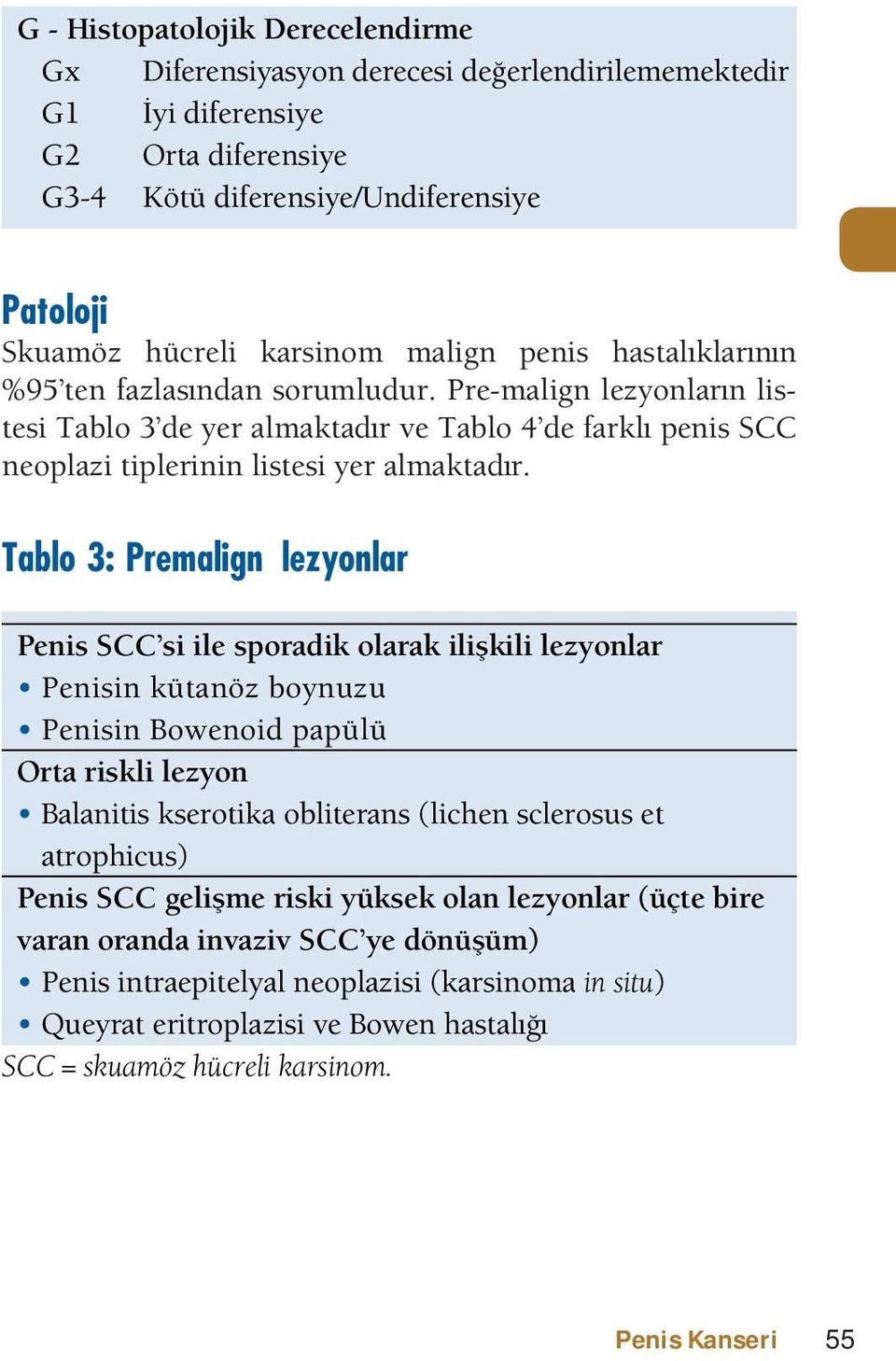 lezyonlar Penis SCC si ile sporadik olarak ilişkili lezyonlar Orta riskli lezyon Penis SCC gelişme riski yüksek