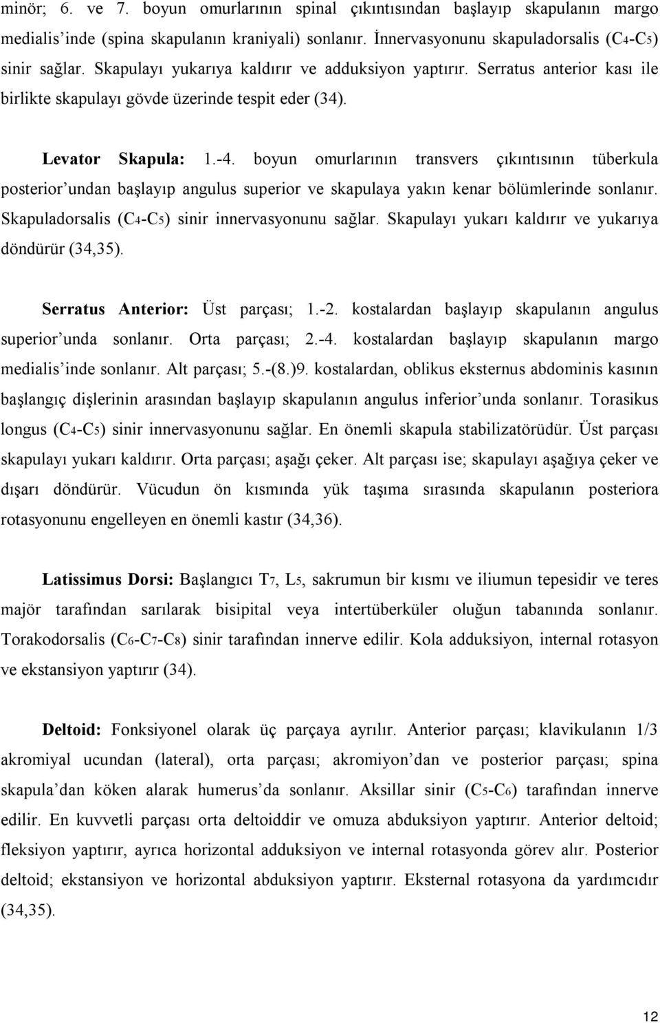 boyun omurlarının transvers çıkıntısının tüberkula posterior undan başlayıp angulus superior ve skapulaya yakın kenar bölümlerinde sonlanır. Skapuladorsalis (C4-C5) sinir innervasyonunu sağlar.