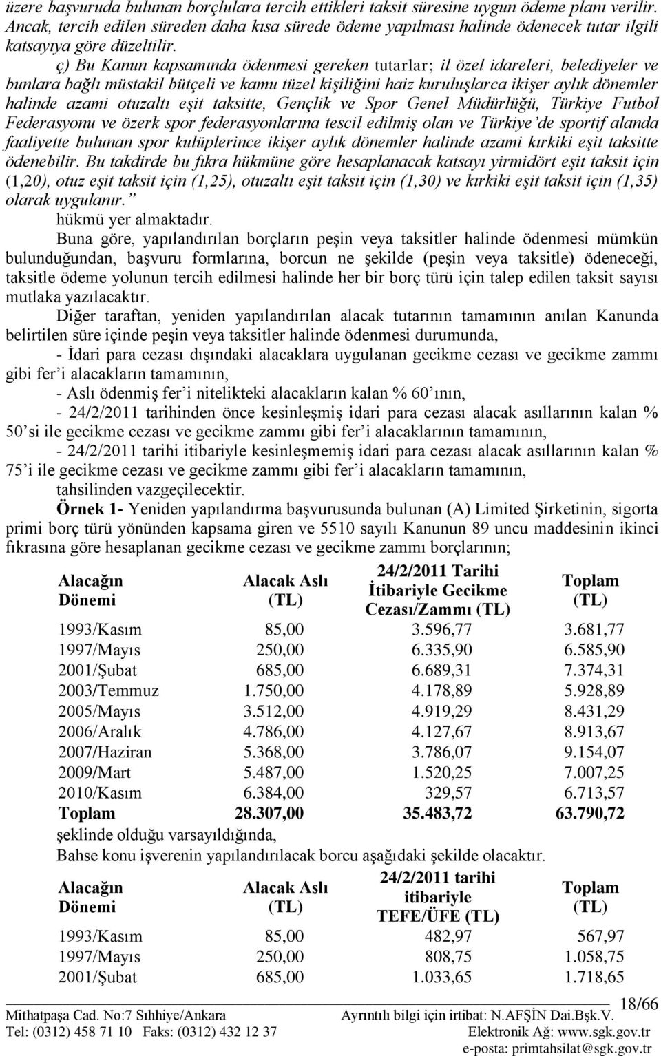 ç) Bu Kanun kapsamında ödenmesi gereken tutarlar; il özel idareleri, belediyeler ve bunlara bağlı müstakil bütçeli ve kamu tüzel kişiliğini haiz kuruluşlarca ikişer aylık dönemler halinde azami