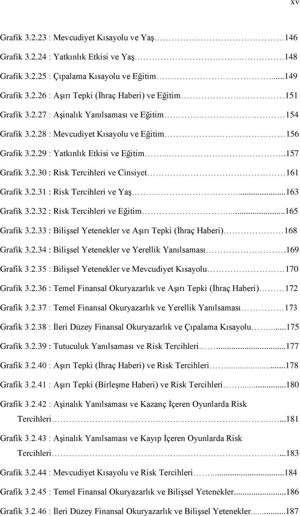 2.31 : Risk Tercihleri ve Yaş...163 Grafik 3.2.32 : Risk Tercihleri ve Eğitim...165 Grafik 3.2.33 : Bilişsel Yetenekler ve Aşırı Tepki (İhraç Haberi) 168 Grafik 3.2.34 : Bilişsel Yetenekler ve Yerellik Yanılsaması.