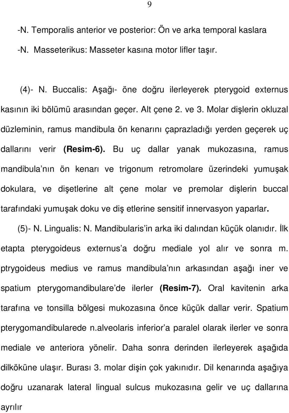 Molar dişlerin okluzal düzleminin, ramus mandibula ön kenarını çaprazladığı yerden geçerek uç dallarını verir (Resim-).