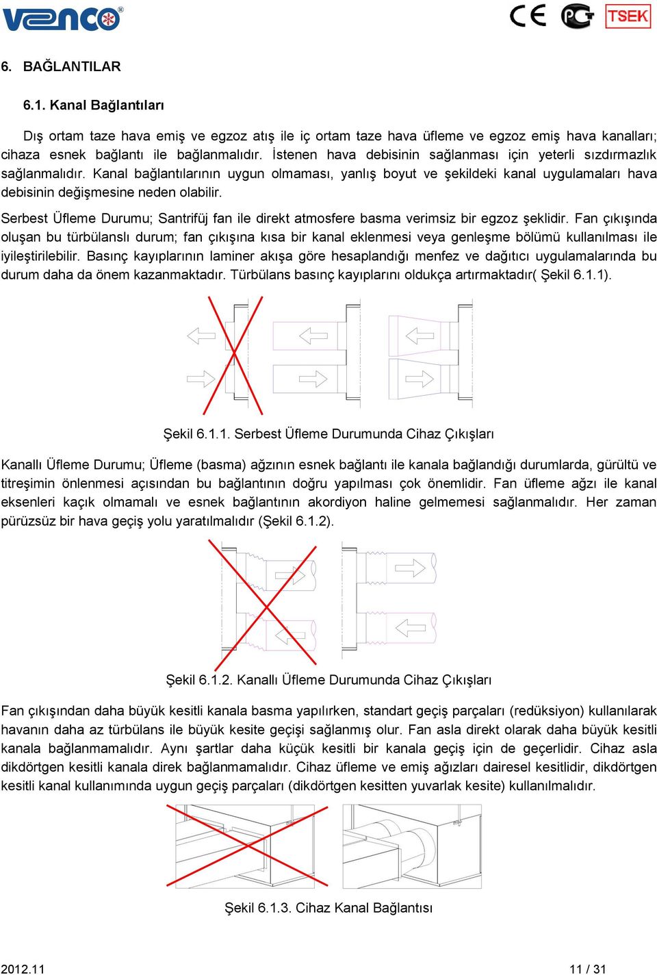 Serbest Üfleme Durumu; Santrifüj fan ile direkt atmosfere basma verimsiz bir egzoz şeklidir.